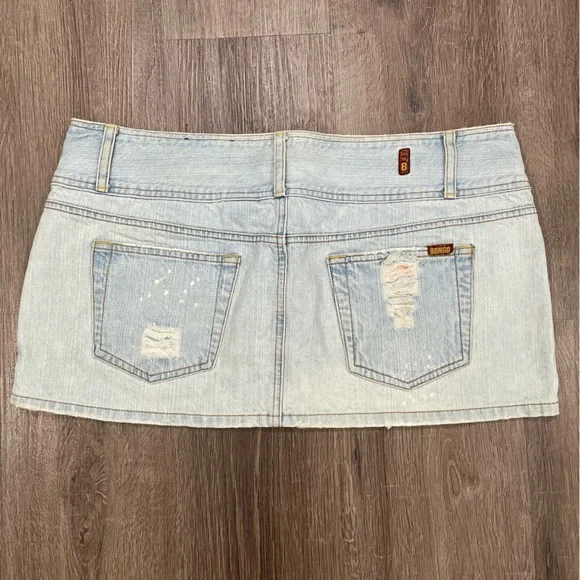 Bongo Y2K Light Wash Denim Mini Skirt Size 17 90s 2000s - Picture 3 of 11